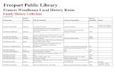 Frances Woodhouse Local History Room Family History Index... · Bobet's Root Cellar, Inc. Searching the Root Cellar; Compiled by Arthur A. Babbitt Includes Babbitt Family History