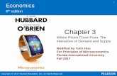 Chapter:3 Where Prices Come From: The Interaction of ... · Chapter:3 Where Prices Come From: The Interaction of Demand and Supply Author: Paul M. Holmes Subject: Hubbard & O'Brien