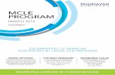 MCLE PROGRAM - CLE | CPD | Legal Seminars · MCLE PROGRAM. MARCH 2015 SYDNEY. ... 03. YOUR MCLE REQUIREMENTS AS A LEGAL PRACTITIONER. ... therefore please could you indicate on this