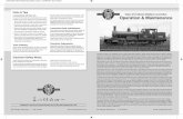 Locomotive will not run. Operation & Maintenance Maint Sheet.pdf · After approximately 24 hours of operation the locomotive will require some light lubrication to maintain the locomotive
