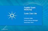 Peptide Quant Workshop Santa Clara Site€¢ Ultimate sub-attomole sensitivity for synthetic peptide spiked in tryptic digest using the 6495 with nanoflow chromatography • Wide (over