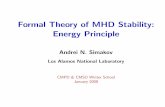 Formal Theory of MHD Stability: Energy Principlehome.physics.ucla.edu/calendar/conferences/cmpd/talks/... · 2008-01-11 · Formal Theory of MHD Stability: Energy Principle Andrei