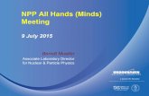 NPP All Hands (Minds) Meeting - a passion for discovery · NPP All Hands (Minds) Meeting 9 July 2015 ... DDST, 3 Science ALDs SC Director ... eRHIC luminosity and energy reach covers
