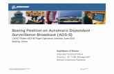 Boeing Position on Automatic Dependent Surveillance …€¦ · • Boeing flight deck human machine interface requirements are near completion. • Research and Feasibility Studies