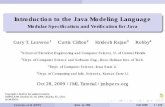 Introduction to the Java Modeling Language - Uni Bremen · Introduction to the Java Modeling Language Modular Speciﬁcation and Veriﬁcation for Java Gary T. Leavens1 Curtis Clifton2