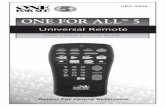 ONE FOR ALL 5 - Rockabilly · About Your ONE FOR ALL 5 Your ONE FOR ALL 5 Package contains: Your ONE FOR ALL 5 Universal Remote Control Your ONE FOR ALL 5 User Guide & Code Book