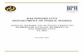 ANNUAL REPORT ON ACTIONS TAKEN TO …publicworks.baltimorecity.gov/sites/default/files...ANNUAL REPORT ON ACTIONS TAKEN TO REMEDIATE ILLEGAL DUMPING IN BALTIMORE CITY FY 2017 December