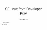 SELinux from Developer - LinuxDays · SELinux policy will be always synchronized with a product. Product package can follow different timeline deadlines then SELinux policy package,