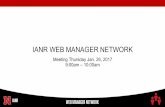 IANR WEB MANAGER NETWORK - ianrmedia.unl.edu · IANR WEB MANAGER NETWORK Meeting Thursday Jan. 26, 2017 ... Color Contrast Checker ... • Sites like youtube or paypal