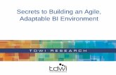 The Secrets of Building an Agile, Adaptable BI Environmentdownload.101com.com/pub/tdwi/files/TDWI Memphis - Agile BI 201012… · Successful BI Solutions,” TDWI Report Series, ...