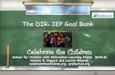 The DIR IEP Goal Bank - DIR Floortime & Play Therapy … · • Goals were developed by case, not globally by level. We assessed each student within the framework of the levels and