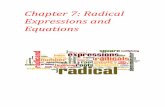 Chapter(7:(Radical( Expressions(and( Equations(( .Chapter(7:(Radical(Expressions(and ... Worksheets:!!Simplifying!Radicals,!Radicals!and!