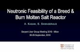 Neutronic Feasibility of a Breed & Burn Molten Salt Reactormontecarlo.vtt.fi/mtg/2016_Milan/Kasam.pdf · Serpent UGM 2016 Neutronic Feasibility of a Breed & Burn MSR § “BBMSR”: