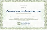 Certificate of Appreciation - St. Baldrick's Foundation · Certificate of Appreciation It takes a Super Sibling to Conquer Kids’ Cancer. In Recognition Of: The St. Baldrick's Foundation