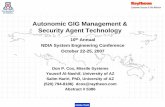Autonomic GIG Management & Security Agent Technology · • Secure data-link (Intrusion aware) ... resource performance. ... is used to select the optimal adaptation strategy.