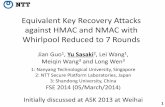 Equivalent Key Recovery Attacks against HMAC and … · Research Summary •Improved key recovery attack on HMAC-Whirlpool •Convert MitM attacks on AES based ciphers into the known