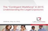 The “Contingent Workforce” in 2015: Understanding the ... · The “Contingent Workforce” in 2015: Understanding the Legal Exposures ... and the legal implications of a data-driven