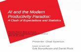 AI and the Modern Productivity Paradox - dallasfed.org · AI and the Modern Productivity Paradox: A Clash of Expectations and Statistics . Presenter: Chad Syverson. based on work