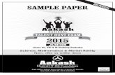 Sample Paper (VII Studying) Aakash National Talent Hunt ... · Sample Paper (VII Studying) Aakash National Talent Hunt Exam 2015 ... (VII Studying) Aakash National Talent Hunt Exam