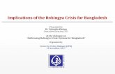 Implications of the Rohingya Crisis for Bangladesh · Source: Report on Relief Distribution to Myanmar Nationals in Cox’s Bazar, ... Local NGO BRAC Wash 1,275,792 0.3% 0 Total (As