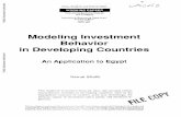 Modeling Investment Behavior in Developing Countries · Modeling Investment Behavior in Developing Countries An Application to Egypt Nemat Shafik ... Korea, and Malaysia, whereas