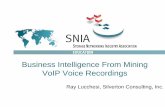 Business Intelligence From Mining VoIP Voice Recordings · describe technology used to record VoIP voice calls and ... Business Intelligence From Mining VoIP Voice ... – More processing