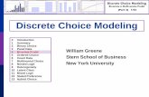 Discrete Choice Modeling - NYU Stern School of Businesspages.stern.nyu.edu/~wgreene/DiscreteChoice/2014/DC2014-Part4... · Discrete Choice Modeling ... 11 Mixed Logit 12 Stated Preference