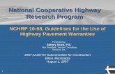 National Cooperative Highway Research Program - AASHTOsp.construction.transportation.org/Documents/10-68SCoC2007Final.pdf · 2007 AASHTO Subcommittee for Construction ... Foundations,