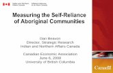 Measuring the Self-Reliance of Aboriginal Communities the Self-Reliance of Aboriginal Communities Dan Beavon Director, Strategic Research ... by 1991 and 2001 CWB Level, Canada •22%