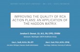 Improving the Quality of RCA Action PLANS: An application ... · OBJECTIVES Apply the Haddon Matrix for Health Care to • Evaluate the quality of your organization’s RCA action