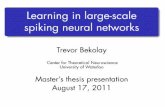 Learning in large-scale spiking neural networkscompneuro.uwaterloo.ca/files/publications/bekolay.2011a.pres.pdf · Learning in large-scale spiking neural networks Trevor Bekolay Center