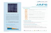 JAP6 72 280-310 3BB - Solar Heating · JAP6 Key Features Reliable Quality 72/280-310/3BB Speci˜cations subject to technical changes and tests. JA Solar reserves the right of ˜nal