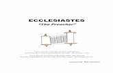 Ecclesiastes Bible Class Book - padfield.com · KEY VERSE(S)— OUTLINE— ... “Ecclesiastes ... In our English Bibles, the title was transliterated and called “Ecclesiastes.