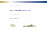 Provincial Government Western Cape Provincial Treasury · Provincial Government Western Cape Provincial Treasury ACCOUNTING REVIEW 2006 Working paper Municipalities