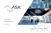 Investor presentation - Actusnews€¦ · Investor presentation June 2014 Technology for e.ID & Contactless Solutions. This document has been prepared by ASK (“theCompany”) ...
