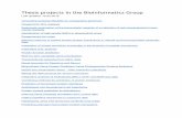 Thesis projects in the Bioinformatics Group · Thesis projects in the Bioinformatics Group ... In this project, ... reveals a common family of antibiotics. C e l l 158, ...