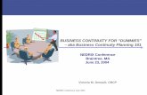 Business Continuity for Dummies - NEDRIX Continuity For Dummies.pdf · NEDRIX Conference June 2004 1 BUSINESS CONTINUITY FOR “DUMMIES” – aka Business Continuity Planning 101