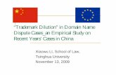 Trademark Dilution in Domain Name Dispute Cases an Empirical Study …coreach-ipr.org/documents/LI Xiaowu.pdf · Research Background Although China has no “trademark dilution”