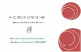RHONDDA CYNON TAF - rctcbc.gov.uk€¦ · Cognition and Learning Criteria ... the relevant and purposeful action taken to address the ... long-lasting and urgent needs arising from