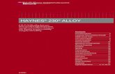 HAYNES 230 ALLOY - Haynes International · HIGH-TEMPERATURE ALLOYS HAYNES® 230® ALLOY Contents Principal Features 3 Creep and Stress-Rupture Strength 4 ASME Vessel Code 7 Low Cycle
