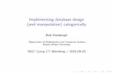 Implementing database design (and manipulation) categorically€¦ · Implementing database design (and manipulation) categorically Bob Rosebrugh Department of Mathematics and Computer