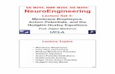 EE M255, BME M260, NS M206: NeuroEngineeringicslwebs.ee.ucla.edu/dejan/eem255wiki/images/7/75/EE_M255_-_Week… · EE M255, BME M260, NS M206: NeuroEngineering Lecture Set 3: Membrane