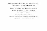 MicroMedic(2013(National( Contest(Submission:( The(Arduino ... · MicroMedic(2013(National(Contest(Submission:((The(Arduino(Prosthesis(Using(the(Neurosky(Mindwave((Developed(by(Shiva(Nathan((Student(at(Westford(Academy