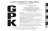 LIST PRICE PAGES - Homepage | GPK Products, Inc. · list price pages february 2, 2015 ... saddle wye gasket branch,gasket skirt with ... extra 300 series stainless steel straps saddle