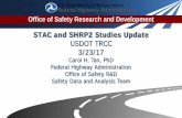 STAC and SHRP2 Studies Update USDOT TRCC 3/23/17 · STAC and SHRP2 Studies Update USDOT TRCC ... Horizontal/ Vertical Curves. Evaluation of the Interaction between Horizontal and