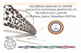 MATERIALS RESEARCH CENTRE MALAVIYA NATIONAL INSTITUTE … · 2016-03-21 · MATERIALS RESEARCH CENTRE MALAVIYA NATIONAL INSTITUTE OF TECHNOLOGY, JAIPUR ... Centre Coordinator Materials