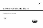 HB 30 E Deck - GANN · GANN HYDROMETTE HB 30 ... Hydromette HB 30 (1) ... individual circumstances and experiences and knowledge gained in the course of his profes-