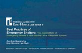Best Practices of Emergency Shelters · Cynthia Nagendra Kay Moshier McDivitt Best Practices of Emergency Shelters: The Critical Role of Emergency Shelter in an Effective Crisis Response