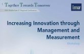 Increasing Innovation through Measurement - IMA · • Building an innovation ... competitive advantage and value proposition ... – Established companies can create greater value