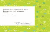 preservatives for personal care - ashland.com and... · of solutions for skin, sun and hair care products. Available in five categories – progressive, nature-identical,